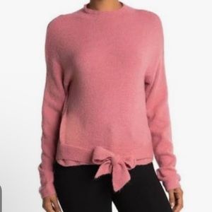 WAYF Women’s Ballerina Tie Front Blush Pink Sweater size medium.